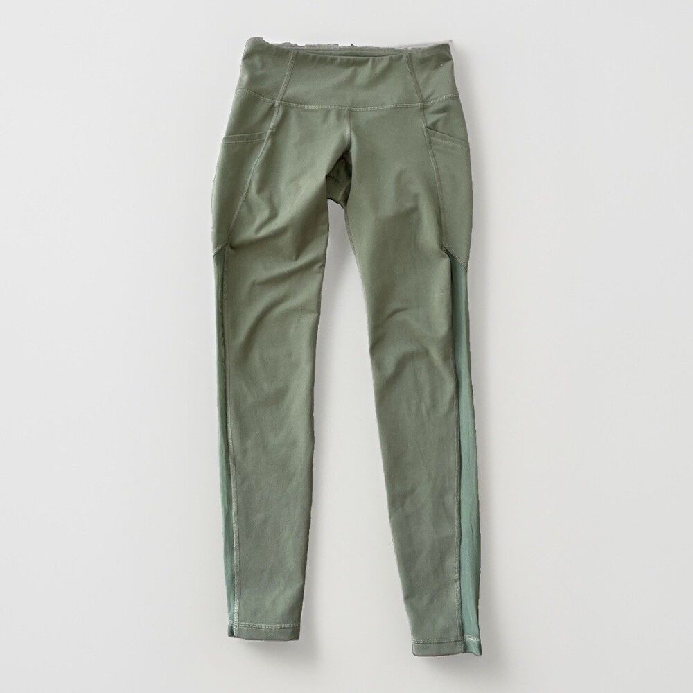 Old Navy Active Go Dry Green Leggings Mesh Size S Pockets